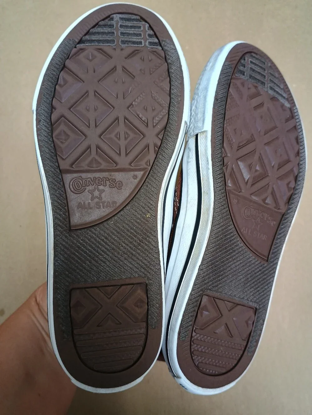 Converse All Star Kids Brown High-Top Sneakers Sz 1 Hook Loop